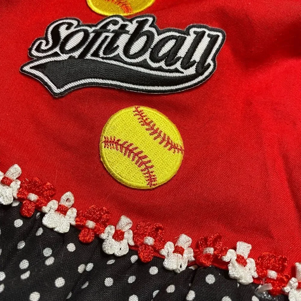 Softball Theme Polka Dot Doggy Dress